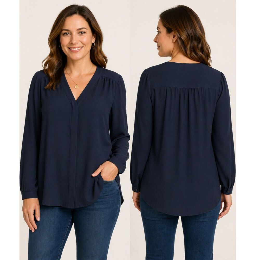 H & M Midnight Navy Blue Blouse - Size 14